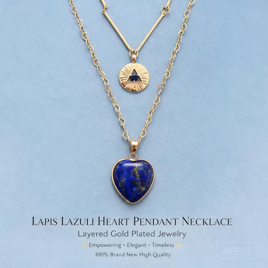 Layered Pendant Necklace Aesthetic - Layered Necklaces Natural Gemstone Heart Pendant