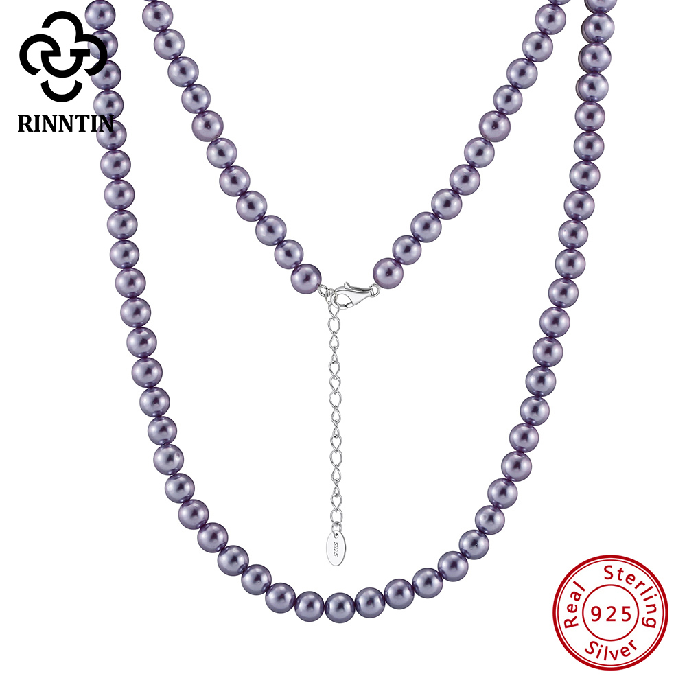 Rinntin 925 Silver Simple Pear - Pearl Choker Necklace Vintage ulasan dan harga