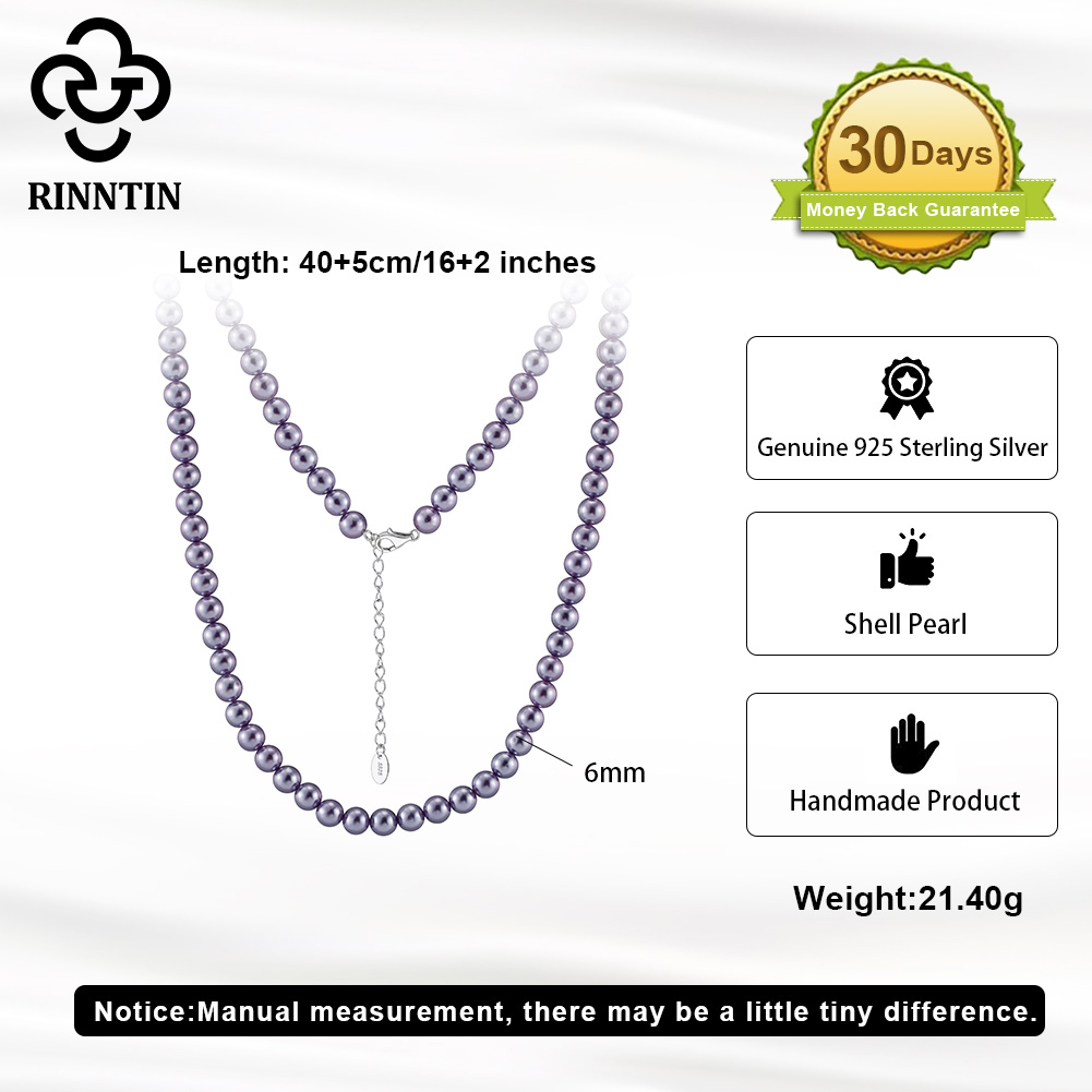 Rinntin 925 Silver Simple Pear - Pearl Choker Necklace Vintage ulasan dan harga