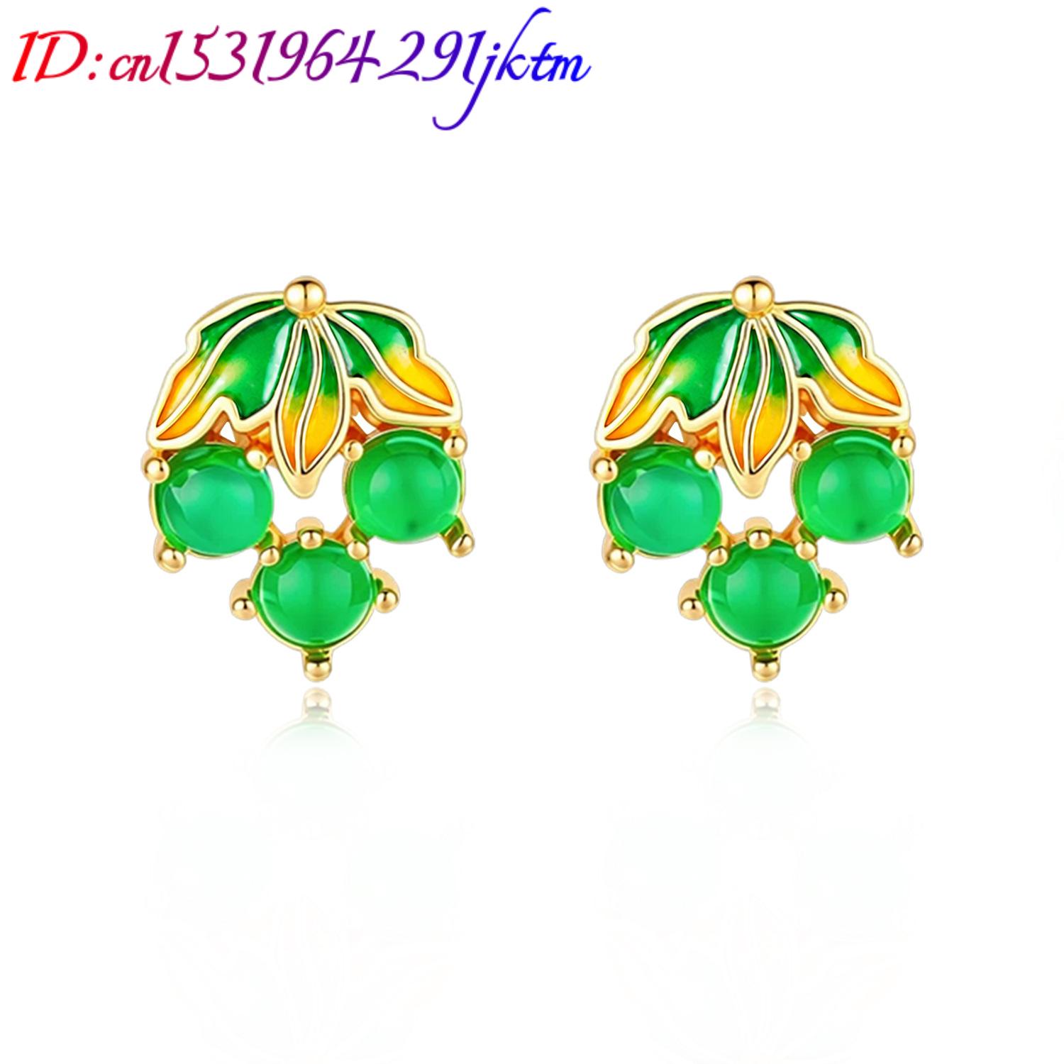 Burmese Jadeite Grape Earrings - Earrings ulasan dan harga