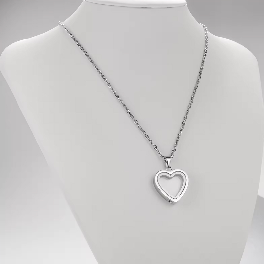 Glass of Heart Cremation Jewel - Heart Locket Necklace Photo ulasan dan harga