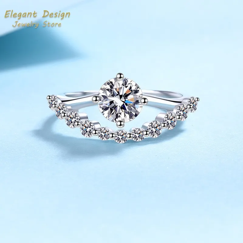 Crown of Love Platinum Pt950 W - Moissanite Engagement Ring 1 Carat ulasan dan harga