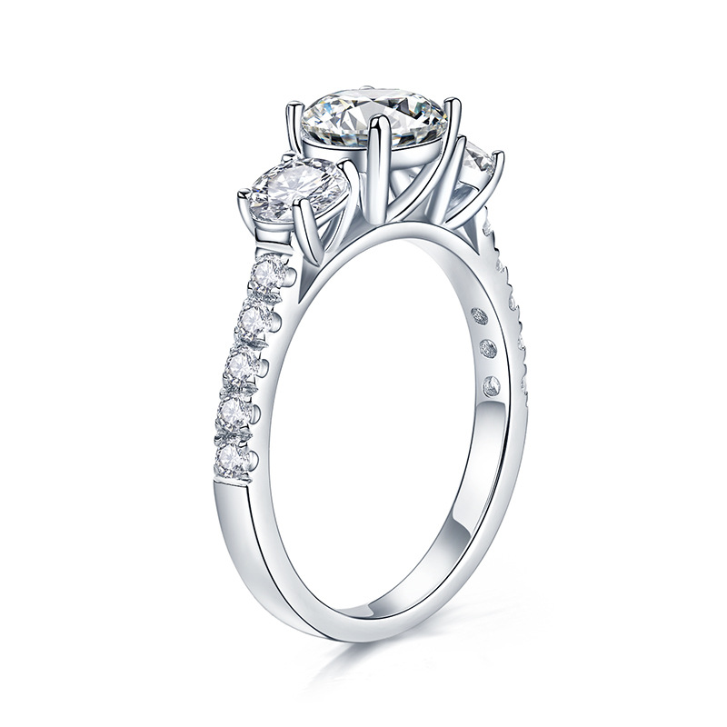HTOTOH 3 Stone 1 Carat D Color - Moissanite Engagement Ring 1 Carat ulasan dan harga