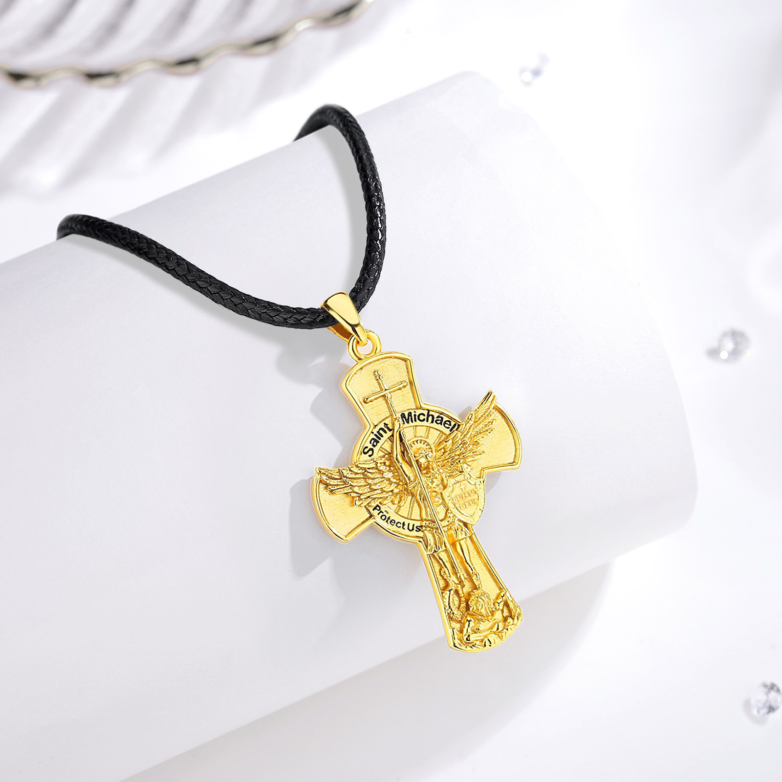 Eudora St.Michael Archangel Ne - 925 Sterling Silver Chain Necklace Men ulasan dan harga
